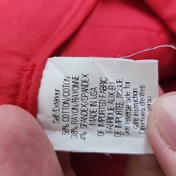 Theory Yanera Red Cotton Stretch Bermuda Walking Shorts Size 2 - Picture 11 of 11